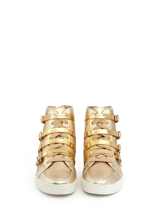 Figure View - Click To Enlarge - MICHAEL KORS - 'Kimberly' metallic leather sneakers