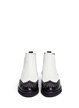 Figure View - Click To Enlarge - MICHAEL KORS - 'Sofie' rivet wingtip leather Chelsea boots