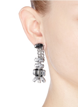 Figure View - Click To Enlarge - KENNETH JAY LANE - Chain and crystal drop earrings