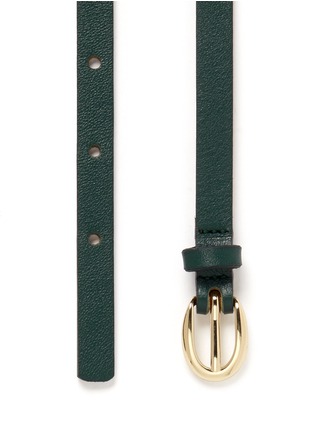 Detail View - Click To Enlarge - MAISON BOINET - Skinny leather reversible bow belt