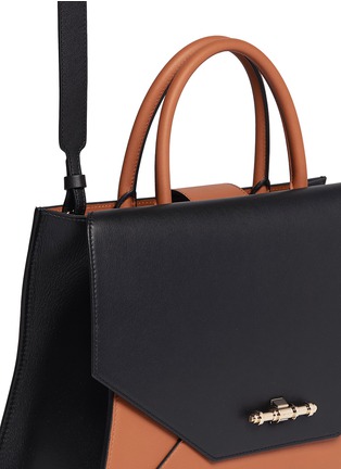 Detail View - Click To Enlarge - GIVENCHY - 'Obsedia' small bicolour leather flap tote