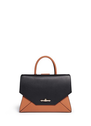 Main View - Click To Enlarge - GIVENCHY - 'Obsedia' small bicolour leather flap tote