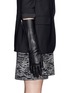 Figure View - Click To Enlarge - LANVIN - 'Gladia' medium lamb leather goat suede zip gloves