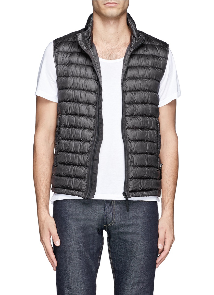 STONE ISLAND - Packable puffer gilet - on SALE | Grey Gilets & Vests ...