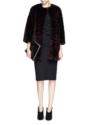 Figure View - Click To Enlarge - YVES SALOMON - Rabbit fur cropped jacket