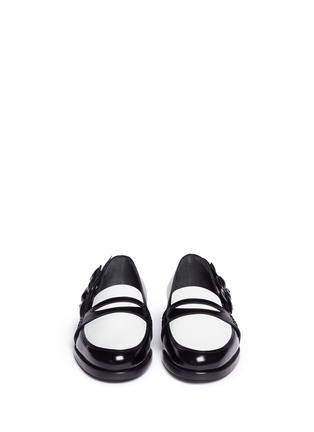 Figure View - Click To Enlarge - MAIYET INC SHOES - Flower appliqué colourblock leather loafers
