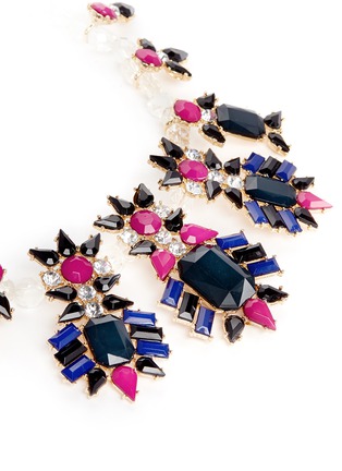 Detail View - Click To Enlarge - KENNETH JAY LANE - Floral strass necklace