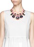 Figure View - Click To Enlarge - KENNETH JAY LANE - Floral strass necklace
