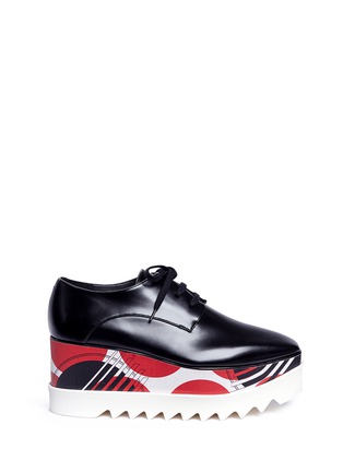 Main View - Click To Enlarge - STELLA MCCARTNEY - 'Elyse' geometric print wood platform derbies