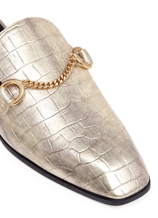 Detail View - Click To Enlarge - STELLA MCCARTNEY - 'Tanka' alter crocodile slide loafers
