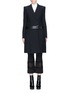 Main View - Click To Enlarge - ALEXANDER MCQUEEN - Pleated skirt belted leaf crepe coat