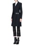 Figure View - Click To Enlarge - ALEXANDER MCQUEEN - Pleated skirt belted leaf crepe coat