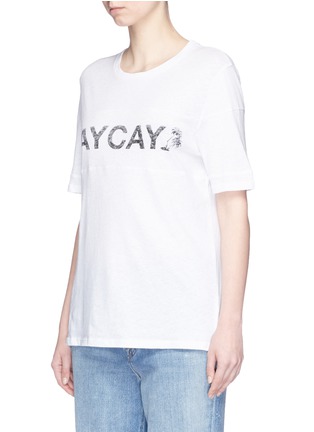 Front View - Click To Enlarge - ZOE KARSSEN - 'Vacay' print cotton-linen T-shirt