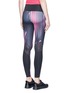 Back View - Click To Enlarge - CALVIN KLEIN COLLECTION - Mesh panel stripe print performance leggings
