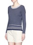 Front View - Click To Enlarge - JAMES PERSE - Stripe rib knit sweater