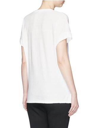 Back View - Click To Enlarge - JAMES PERSE - Cotton-linen jersey polo T-shirt