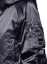Detail View - Click To Enlarge - ADIDAS - Ruched sleeve hooded satin bomber jacket