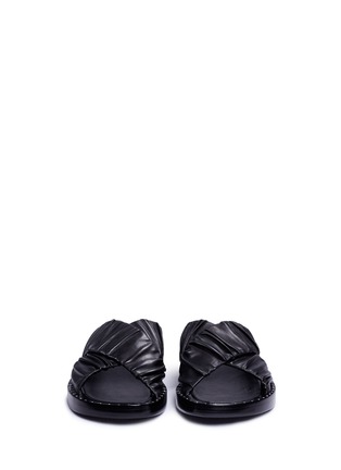 Front View - Click To Enlarge - 3.1 PHILLIP LIM - 'Nagano' stud crisscross leather slide sandals