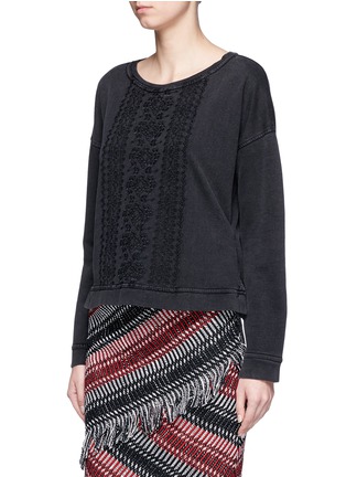 Front View - Click To Enlarge - TOPSHOP - Tribal embroidered washed sweatshirt
