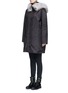 Front View - Click To Enlarge - YVES SALOMON ARMY - Reversible fox fur gabardine parka