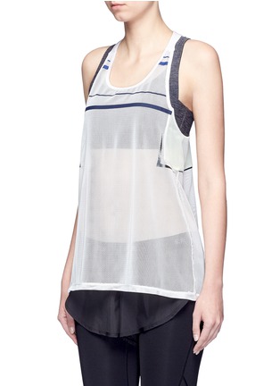 Front View - Click To Enlarge - PARTICLE FEVER - Stripe mesh tank top