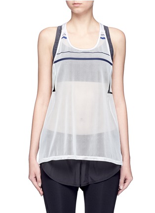 Main View - Click To Enlarge - PARTICLE FEVER - Stripe mesh tank top