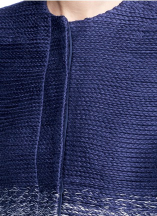 Detail View - Click To Enlarge - 73037 - Braided ombré frayed trim jacket