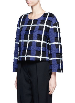 Front View - Click To Enlarge - 73037 - Threaded tartan check pullover