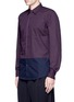 Front View - Click To Enlarge - DRIES VAN NOTEN - 'Coen' placket trim bicolour cotton shirt