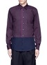 Main View - Click To Enlarge - DRIES VAN NOTEN - 'Coen' placket trim bicolour cotton shirt