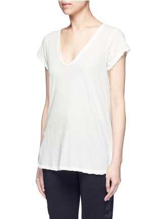 Front View - Click To Enlarge - JAMES PERSE - Deep V-neck slub jersey T-shirt