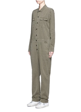 Front View - Click To Enlarge - JAMES PERSE - Cotton-linen jumpsuit