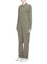 Front View - Click To Enlarge - JAMES PERSE - Cotton-linen jumpsuit