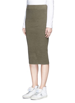 Front View - Click To Enlarge - JAMES PERSE - Dense cotton rib knit pencil skirt