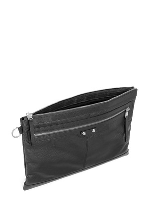 Detail View - Click To Enlarge - BALENCIAGA - 'Clip' large matte leather zip pouch