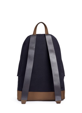 Back View - Click To Enlarge - BALENCIAGA - Leather trim colourblock canvas backpack