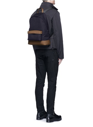 Figure View - Click To Enlarge - BALENCIAGA - Leather trim colourblock canvas backpack