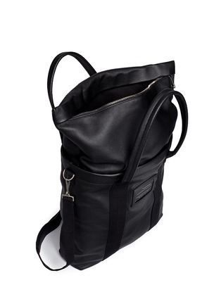 Detail View - Click To Enlarge - BALENCIAGA - Foldable zip top North South leather tote