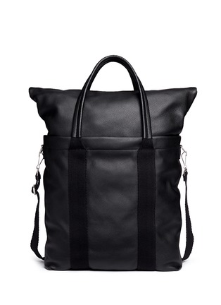 Back View - Click To Enlarge - BALENCIAGA - Foldable zip top North South leather tote
