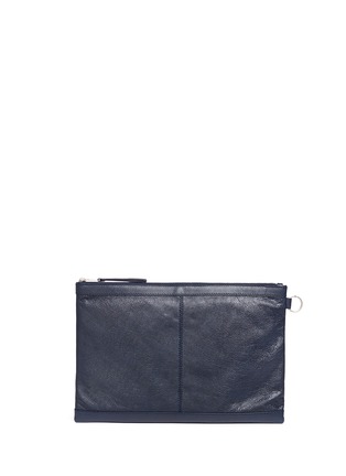 Back View - Click To Enlarge - BALENCIAGA - 'Clip' large matte leather zip pouch