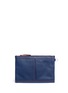 Back View - Click To Enlarge - BALENCIAGA - 'Clip' contrast stitch medium leather zip pouch