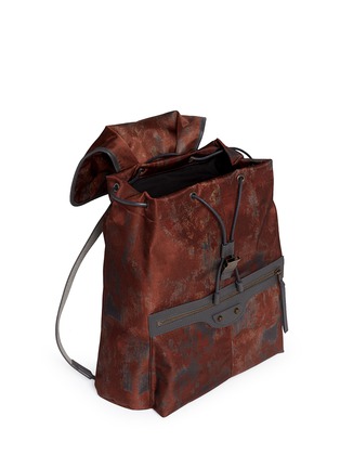 Detail View - Click To Enlarge - BALENCIAGA - 'Traveller' corrosion-effect print nylon backpack