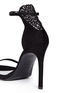 Detail View - Click To Enlarge - STUART WEITZMAN - 'Applique' lace embroidery textured suede sandals