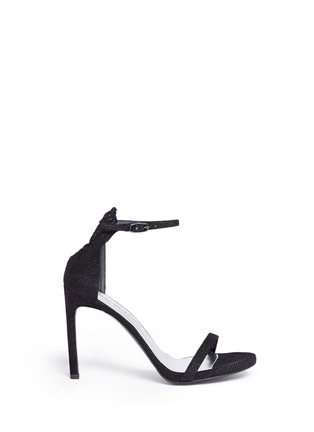 Main View - Click To Enlarge - STUART WEITZMAN - 'Applique' lace embroidery textured suede sandals