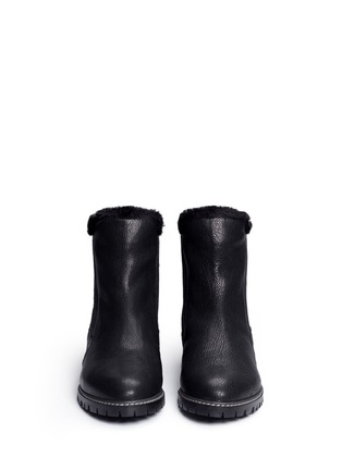 Front View - Click To Enlarge - STUART WEITZMAN - 'Stormy' faux fur nappa leather ankle boots