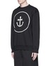Front View - Click To Enlarge - INSTED WE SMILE - Smiley face anchor appliqué sweatshirt