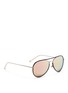 Figure View - Click To Enlarge - MATTHEW WILLIAMSON - Coated rim metal aviator mirror sunglasses