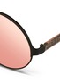 Detail View - Click To Enlarge - MATTHEW WILLIAMSON - Contrast temples layered metal round mirror sunglasses