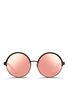 Main View - Click To Enlarge - MATTHEW WILLIAMSON - Contrast temples layered metal round mirror sunglasses