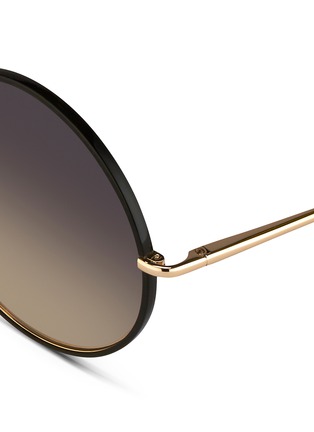 Detail View - Click To Enlarge - MATTHEW WILLIAMSON - Contrast wire rim oversize round sunglasses